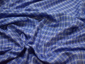 Рубашечная синяя белая ткань полоска хлопок ЕВ525