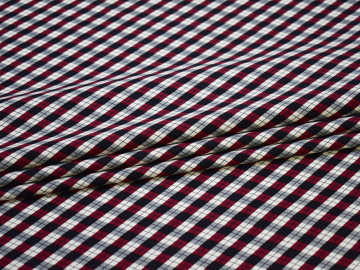 Рубашечная бордовая серая ткань полоска хлопок ЕВ553