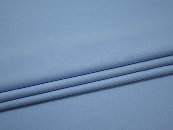 Рубашечная голубая фактурная ткань хлопок ЕВ541