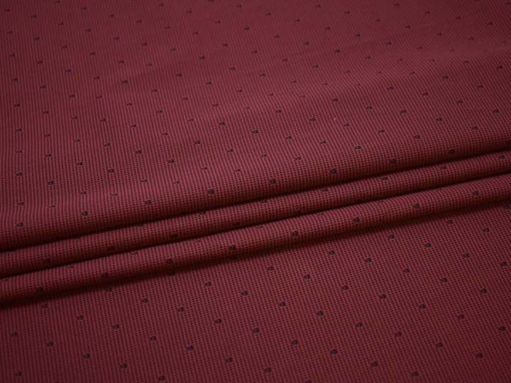 Рубашечная бордовая черная ткань геометрия хлопок ЕВ538