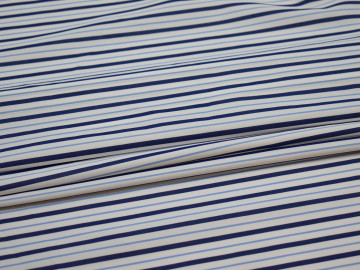 Рубашечная белая синяя ткань полоска хлопок ЕВ545