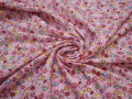 Батист розовый цветы ягоды бантики хлопок ББ343