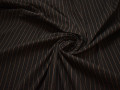 Рубашечная коричневая ткань полоска хлопок эластан БГ248