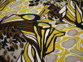 Шифон желтый коричневый абстракция леопард полиэстер ББ443