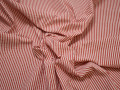 Рубашечная красная белая ткань полоска хлопок полиэстер ЕБ588