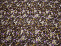 Шифон коричневый сиреневый цветы полиэстер ББ455