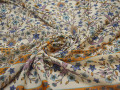 Шифон голубой сиреневый цветы полиэстер ББ457