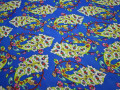 Шифон голубой салатовый пейсли цветы полиэстер ББ3449