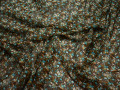 Шифон коричневый бирюзовый цветы полиэстер ББ452