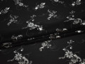 Шифон черный белый цветы узор полиэстер ББ479