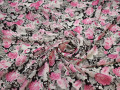 Шифон розовый серый цветы полиэстер ББ413