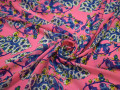 Шифон розовый голубой пейсли цветы полиэстер ББ475