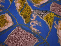 Шифон синий желтый леопард узор полиэстер ББ466