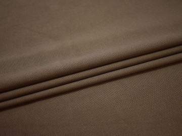 Костюмная серая коричневая ткань хлопок эластан ВД559