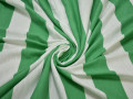 Трикотаж зеленый белый полоска хлопок АК52