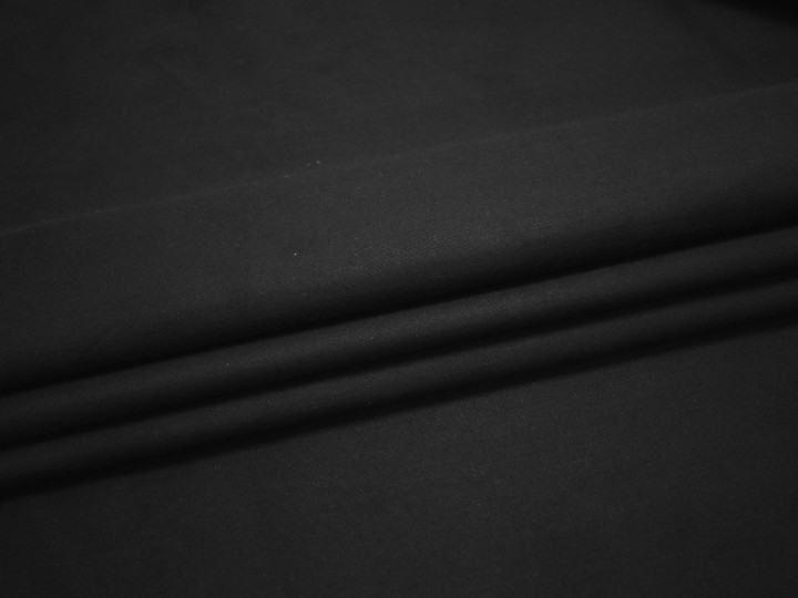 Костюмная черная ткань хлопок эластан ВЕ382