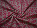 Пальтовая серая розовая ткань цветы шерсть полиэстер ГЖ15