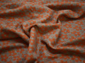 Пальтовая серая оранжевая ткань цветы шерсть полиэстер ГЖ14