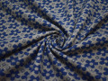 Пальтовая серая синяя ткань цветы полиэстер шерсть ГЖ12