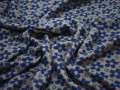 Пальтовая серая синяя ткань цветы полиэстер шерсть ГЖ12