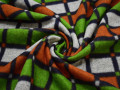 Пальтовая оранжевая зеленая ткань полиэстер шерсть ГЖ133