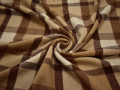 Пальтовая бежевая коричневая ткань полоска шерсть полиэстер ГЖ354