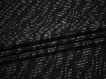 Пальтовая черная серая ткань абстракция шерсть полиэстер ГЁ328