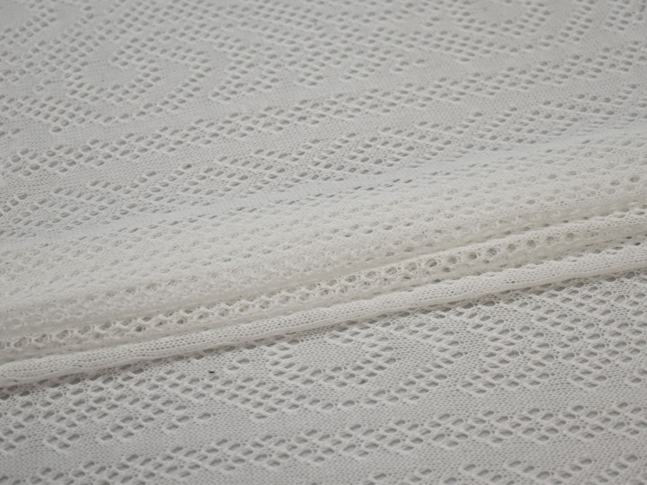 Трикотаж белый узор хлопок полиэстер АД360