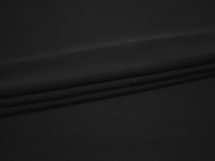 Плательная черная ткань хлопок эластан БД7107