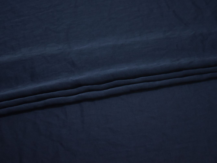 Плательная синяя ткань полиэстер БД7104