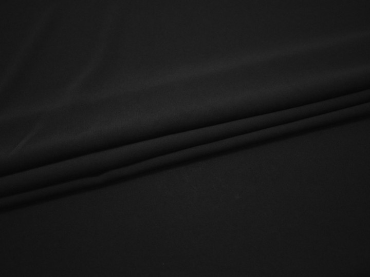 Плательная черная ткань полиэстер эластан БД771