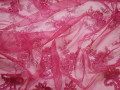 Сетка розовая с вышивкой цветочный узор полиэстер ГВ443