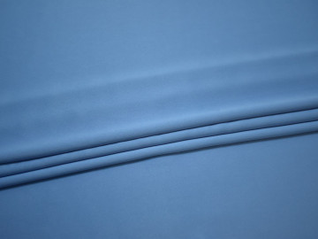 Костюмный креп голубой вискоза хлопок эластан БД717