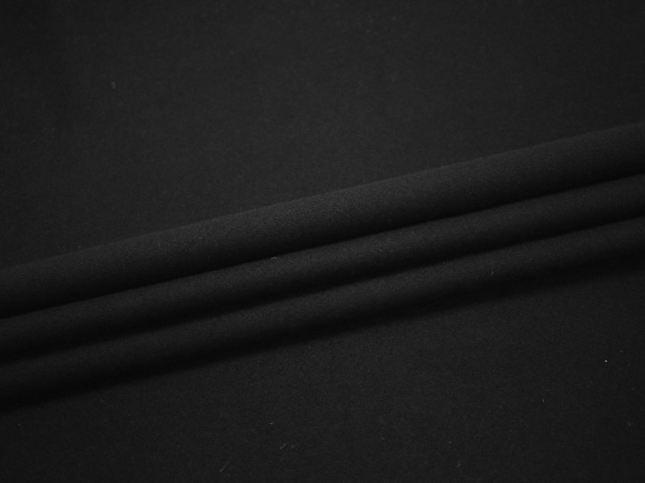 Пальтовая черная ткань полиэстер эластан ГД485