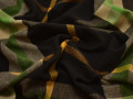 Пальтовая коричневая зеленая ткань хлопок полиэстер ГЁ553