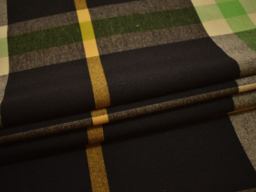 Пальтовая коричневая зеленая ткань хлопок полиэстер ГЁ553
