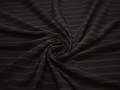 Костюмная коричневая ткань полоска вискоза полиэстер эластан ВВ153