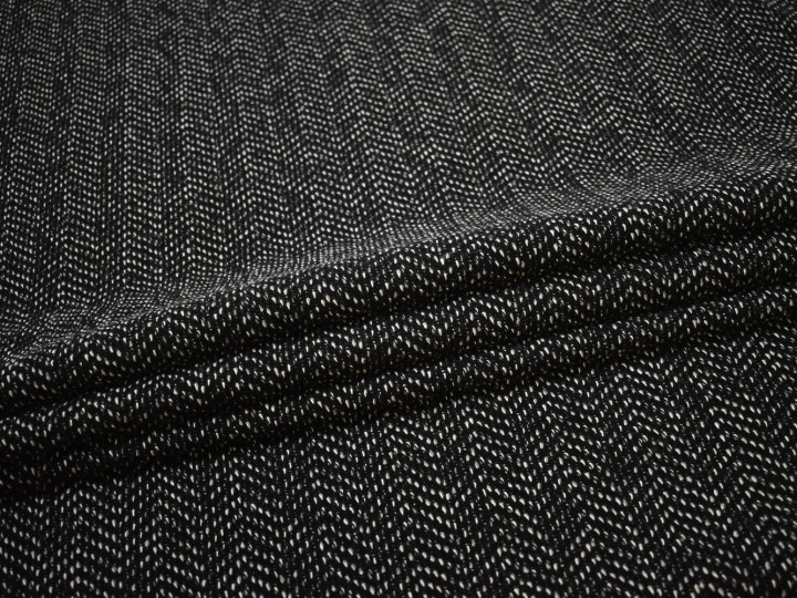 Пальтовая черная серая ткань шерсть полиэстер ГЁ352