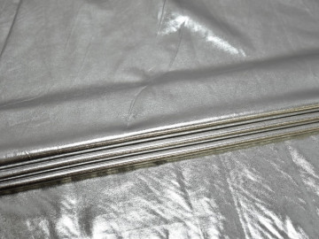 Парча-стрейч серебряного цвета полиэстер ГГ271