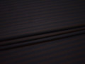 Рубашечная синяя коричневая ткань полоска шелк полиэстер эластан ЕБ644