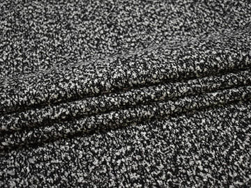 Костюмная букле серая черная ткань хлопок полиэстер ВД656