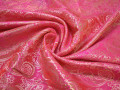 Парча розовая золотая пейсли узор полиэстер ГВ3150