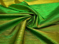 Парча зеленая золотая полиэстер ГВ323