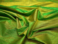 Парча зеленая золотая полиэстер ГВ323