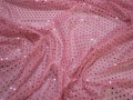 Сетка розовая с пайетками полиэстер ГВ396
