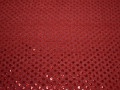 Сетка красная с пайетками полиэстер ГВ366