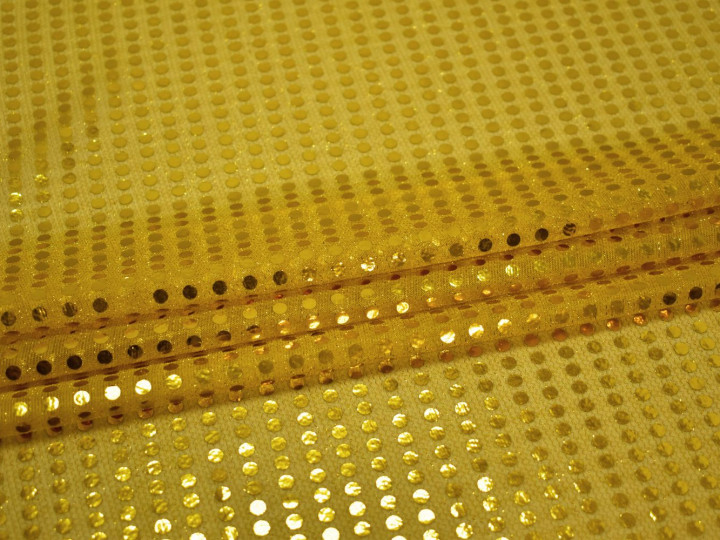 Сетка желтая с пайетками полиэстер ГВ3140
