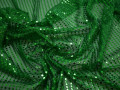 Сетка зеленая с пайетками полиэстер ГВ395