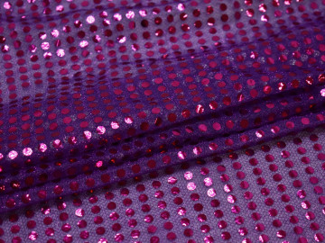 Сетка фиолетовая с пайетками полиэстер ГВ372
