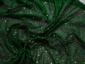 Сетка зеленая с пайетками полиэстер ГВ394